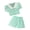 Mint Green, variant on Ymyiu Girl Summer Holiday Outfit Girls Summer Outfits 2Pcs Kids Clothes Girls Tops T-Shirts and Casual Short Sets Size 7-8 Years(Mint Green, 7-8 Years)