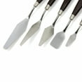 thumbnail image 3 of ToolTreaux Steel and Polished Wood Assorted Soft Medium Sculpting Painting Spatula Tools Set, 5pc, 3 of 11