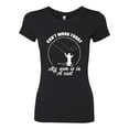 thumbnail image 2 of Wild Bobby, Can't Work Today My Arm Is In A Cast, Fishing, Women Slim Fit Junior Tee, Black, Small, 2 of 5