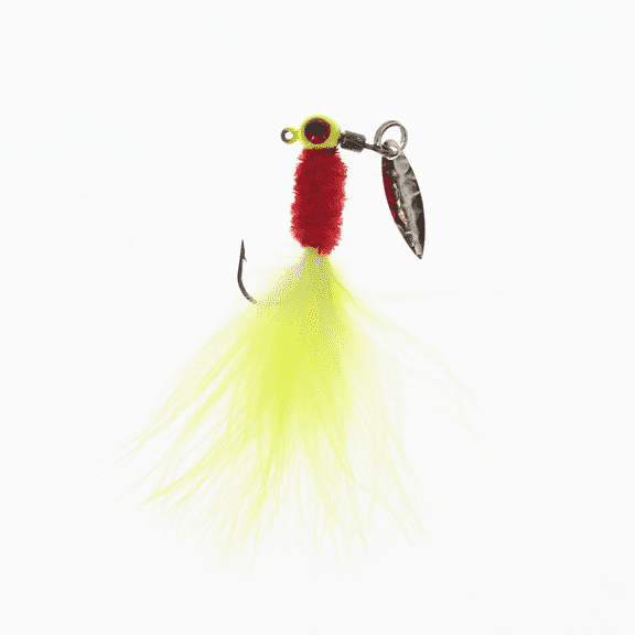 Mr. Crappie Maribou Sausage Spin 1/8 oz, Red Rooster