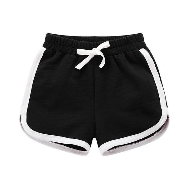 Kids 100% Cotton Sports Shorts Summer Contrast Binding Dolphin Short Pants  For Boys Girls