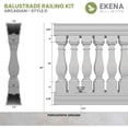 thumbnail image 2 of Ekena Millwork 40"H x 8'L Fiberthane Arcadian Unassembled Balustrade Railing Kit, Style D (7 3/8" On-Center Spacing to Pass 4" Sphere Code), 2 of 6
