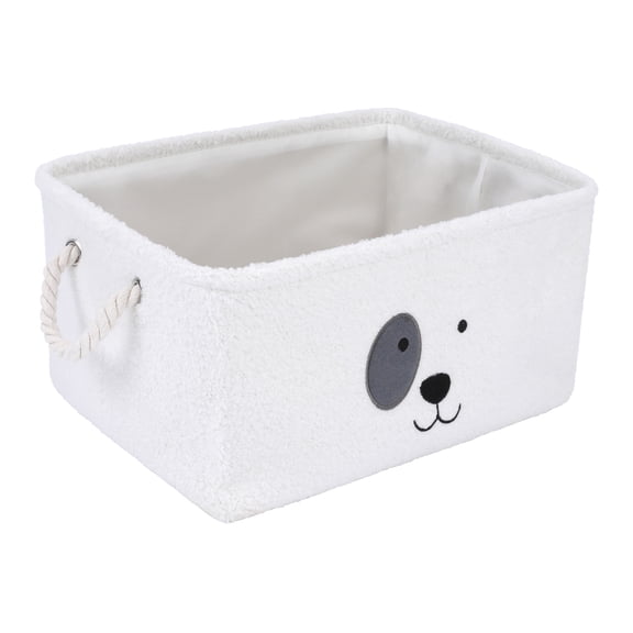 Unique Bargains Storage Cube Cotton Storage Bin with Handles for Closet Organizers White