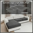 thumbnail image 2 of Couch Cushion Covers for Sectional and L Shaped Sofa, Stretch Soft Sofa Covers Washable Wear Resistant Slipcovers Furniture Protector Pet-Friendly (2 Seaters Covers+1 Chaise Cover, Dark Gray), 2 of 6