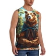 thumbnail image 2 of Fotbe Maple Meditating Bear Men's Camiseta sin Mangas Estampada para Hombres, Playera Casual para Gimnasio, Entrenamiento, Playa-Medium, 2 of 7