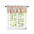 thumbnail image 2 of Kitchen Cafe Valance Curtain for Small Windows,Watercolor Flowers and Leaves Rod Pocket Short Valances Floral Plant on Pink and Yellow Window Treatment Panel for Living Room/Bedroom/Bathroom,42x18in, 2 of 9