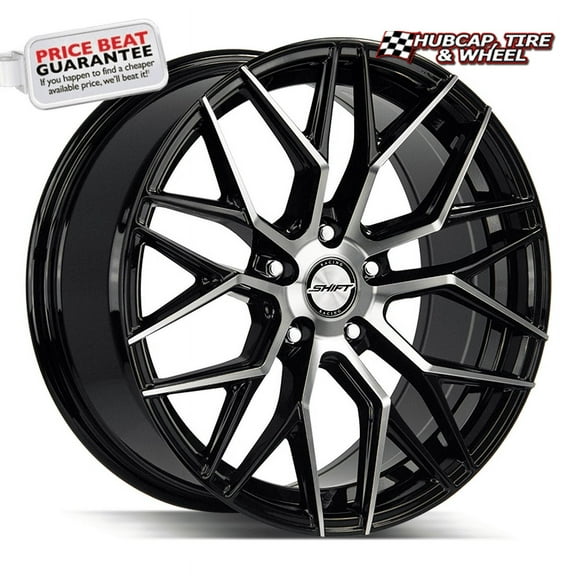 Shift Spring 18X8 Gloss Black Machined Custom Wheel- 5x114.3 Bolt Pattern, 35mm Offset