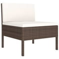 thumbnail image 3 of vidaXL 6 Piece Patio Lounge Set with Cushions Poly Rattan Brown, 3 of 5