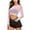 Pink, variant on Avidlove Women Mesh Crop Top Long Sleeve See Through Shirt Sheer Blouse Black, XL