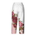 thumbnail image 4 of Womens Casual Capri Pants Relaxed Fit Graphic Print Capris Pants Loose Baggy Wide Leg Lounge Pajama Pants, 4 of 5