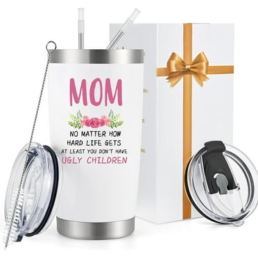 Gingprous Gifts for Mom, 20oz Stainless Steel Insulated Travel Tumbler, Double Wall Vacuum Insulated Tumblers, Mother's Day Mom Christmas Birthday Gifts, White