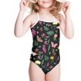 thumbnail image 3 of FOR U DESIGNS Casual One Piece Halter Swimsuit Aesthetic Butterfly Floral Kids Beach Party Hawaiian Swimwear for Girls 3-4T Novelty Summer Bathing Suit, 3 of 6