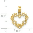thumbnail image 4 of 14K Yellow Gold Flower Heart Charm Floral Love Pendant!, 4 of 4