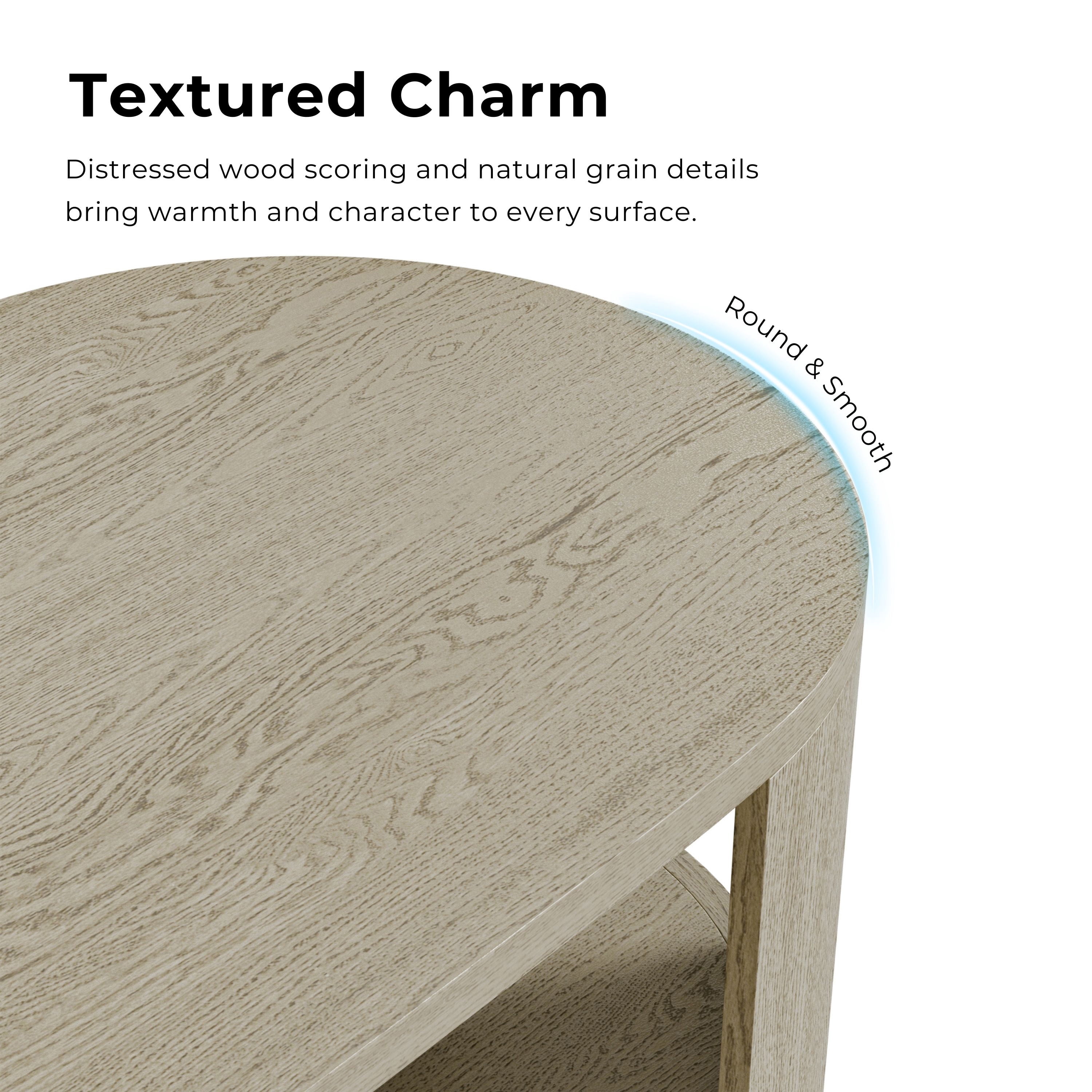 Furniture of America Cheri Modern Oval Solid Wood Indoor Coffee Table with 1-Shelf and Casters, Oak