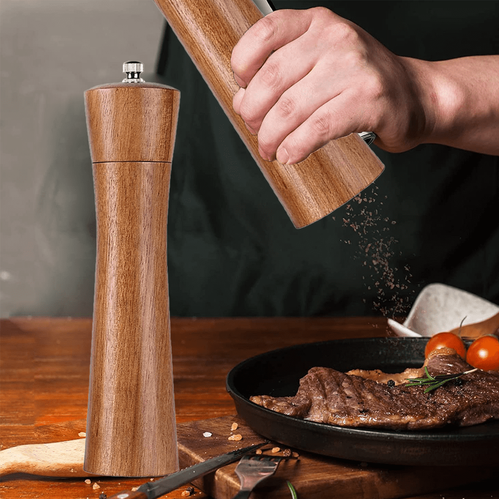 Adjustable Wood Manual Salt Grinder Pepper Mill Hand Crank Spice Mi25485 -  China Manual Pepper Mill and Kitchen Mill price