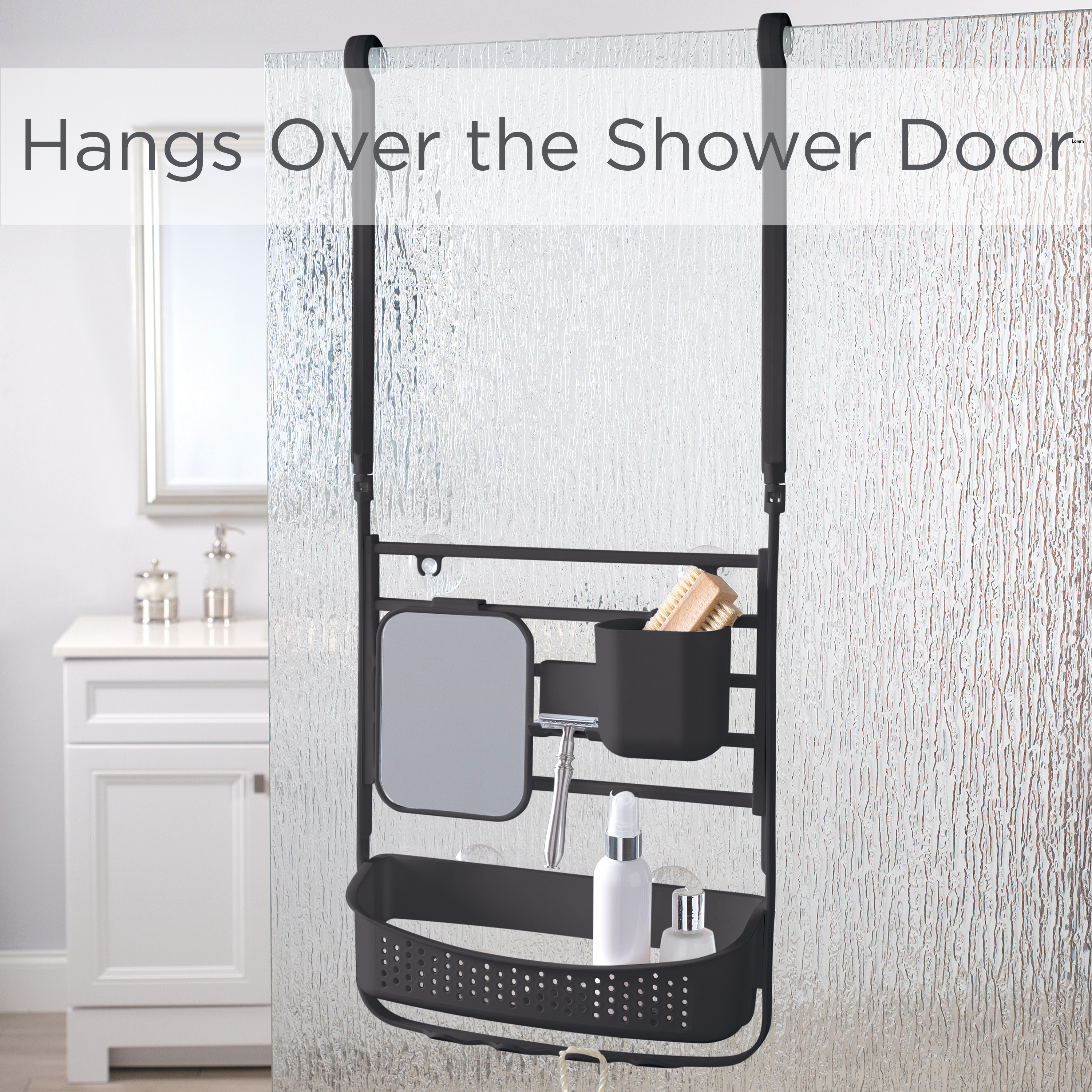 Bath Bliss Deluxe Flex Plastic 1 Shelf Adjustable Shower Caddy, Matte Black
