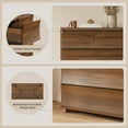 thumbnail image 4 of Tall Dresser for Bedroom, Modern 8 Drawers Dressers, Wood Wave Surface Chests of Drawers for Closet Hallway, Brown, 4 of 9