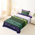 thumbnail image 5 of Homewish Bohemian Geometric Stripes Twin Sheets,Retro Floral Bedding,Purple,3pcs,1 Fitted Sheet and 1 Pillowcase, 5 of 6