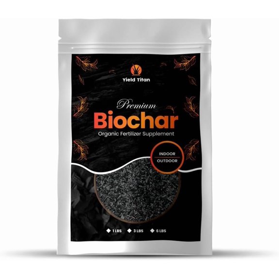 Premium Biochar Organic Fertilizer Supplement for Indoor & Outdoor Plants - Gardening & Agriculture to Improve Structure, Fertility & Health (1 lbs)