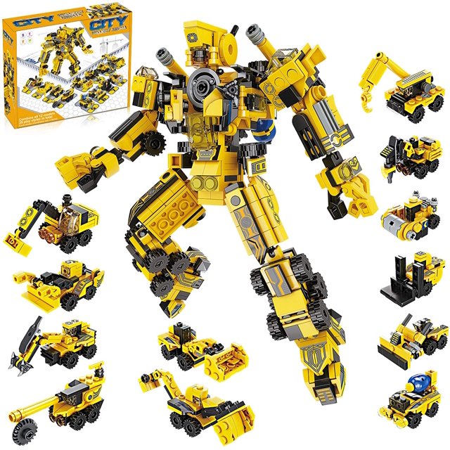 Juguetes de construcción, RobotToys para niños de 6 años, Ladrillos de construcción de ingeniería 25 en 1, Kit de vehículos de construcción, Bloques de construcción, Los mejores regalos para niños de 5 6 7 8 9 10 11 12 y más (573 piezas) Rojo Verde Cocina, Decoración y Otros