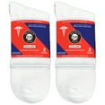 thumbnail image 3 of 4 pairs Extra Wide Diabetic Cotton Socks, Quarter/Over-the-Ankle Health Socks (White, Size 11-16), 3 of 5