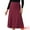Burgundy, variant on DARING DIVA Women's Ribbed Knit A-Line Skirts Stretchy Sweater Midi Skirt M Navy Blue