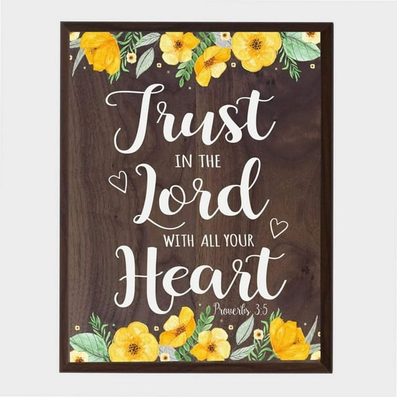Inspirational Walnut Wood Home Decor Wall Plaque - Trust In The Lord