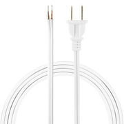GE Lamp Cord Set with Molded Plug, 8-Foot, White, 54475