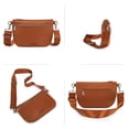 thumbnail image 5 of Montana West Crossbody Bag for Women with Dual Zipper Pockets, Brown, 5 of 7