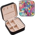 thumbnail image 2 of GZHJMY Colorful Abstract Pattern Jewelry Box for Women Girls, PU Leather Travel Jewelry Organizer Portable Jewelry Storage Holder for Necklace Bracelet Earrings Rings, 2 of 7