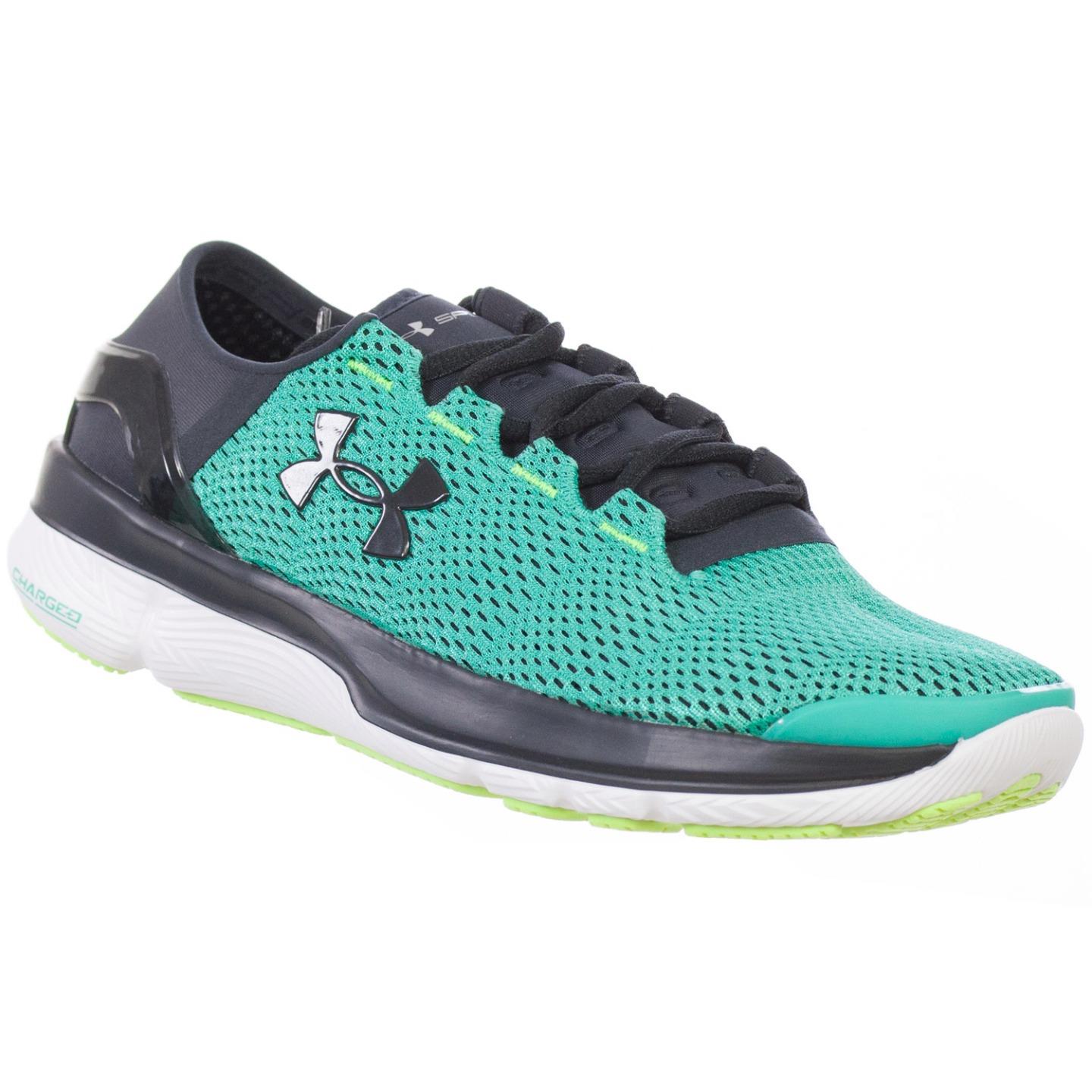 Under Armour UNDER ARMOUR MENS ATHLETIC SHOES SPEEDFORM APOLLO 2 BLACK TEAL NEON GREEN 7 M