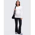 thumbnail image 4 of CRZ YOGA Butterluxe Maternity Long Sleeve Shirts Athletic Yoga Casual Pregnancy Womens Tee Tops Basic Soft, 4 of 7