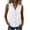 White, variant on Summer Casual Solid Color Round Neck Button Up Chiffon Sleeveless T-Shirt Top for Women, Cozy Going Out Blouse Army Green, L
