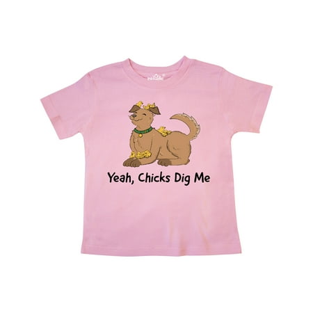 

Inktastic Yeah Chicks Dig Me with Cute Brown Dog and Easter Chicks Gift Toddler Boy or Toddler Girl T-Shirt