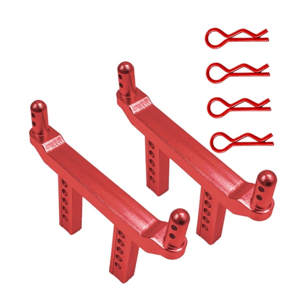 2 piezas de montaje de postes de carrocería RC 1:16, columnas delanteras y traseras, piezas de actualización de aleación de aluminio para camiones 161 Rojo