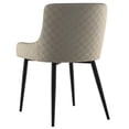 thumbnail image 3 of Modern Fabric and Metal Dining Chair Set of 2 Beigeand Black Leg, 3 of 5