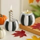 thumbnail image 5 of Candelabro de calabaza de Halloween de resina | Mini taza decorativa para velas, blanco, naranja, negro, púrpura | 6,5x4,5 cm de acento, decoración moderna de mesa de la casa de la cosecha, adorno, 5 of 6