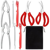 Seafood Cracker Tool Set With Lobster Sheller Stainless Steel Crab Crackers Crab Leg Fork Seafood Scissors And Storage Bag, Crab Leg Pick Utensils Set Crab Eating Tools (9Pcs)