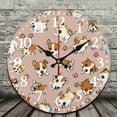 thumbnail image 2 of Chilfamy Dogs Paw Prints Cute Theme 10 Inch Round Wooden Wall Clock for Home Decor - Perfect for Living Room, Dorm, Bedroom, Kitchen, Home Office & More 10x10in, 2 of 8