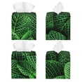thumbnail image 2 of Logiee Tissue Box Cover 5X5X5'' PU Leather Tissue Holder Square Tissue Cube Box Organizer for Bathroom Vanity Countertop,Car,Night Stands,Office,Home,Kitchen (Natural Green Leaves), 2 of 8