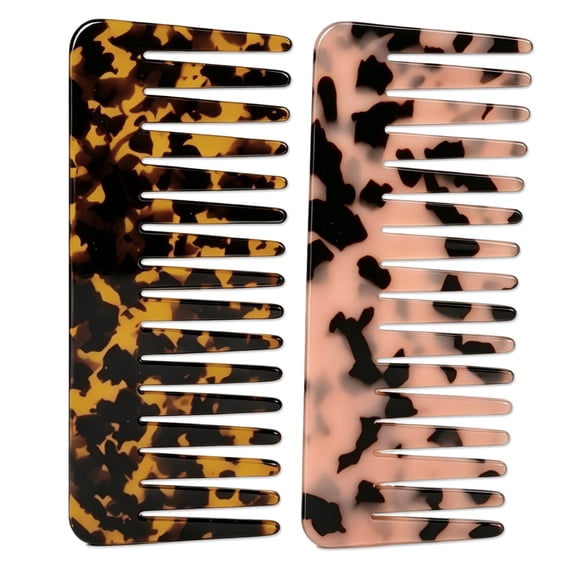 Sankuwen 2 Pcs Fabric Wrapped French Side Comb Decorative Tortoiseshell Hair Clips For Women And Girls