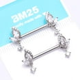 thumbnail image 5 of A Pair of Elegant Marquise Leaflet Dangle Sparkle Nipple Barbell, 5 of 5