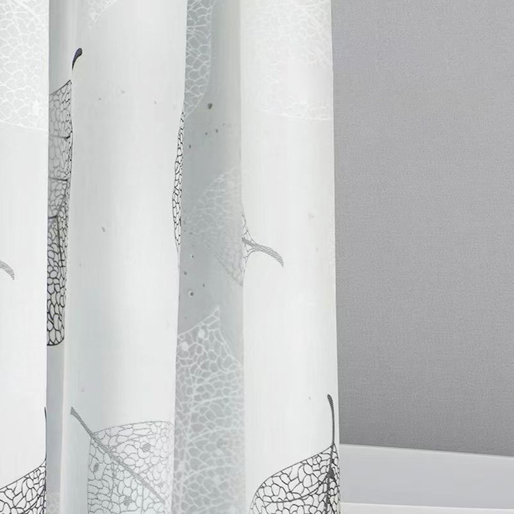 Rideau De Douche Imperméable PEVA Avec œillets - Motif Fleur Blanche - 150x180 Cm - Idéal Pour Baignoire Et Douche - 5