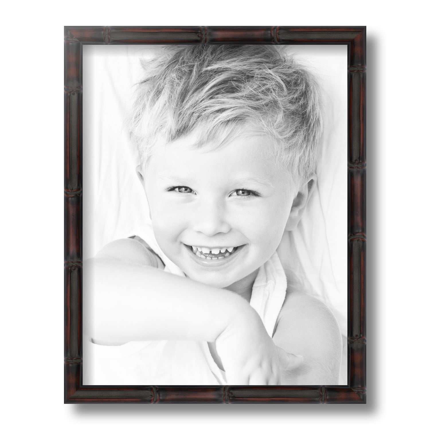 ArtToFrames 11x14 Inch Walnut Bamboo Picture Frame, This Brown Wood Poster Frame is Great for Your Art or Photos, Comes with Regular Glass (4874)