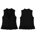 thumbnail image 4 of WHLBF Tank Tops for Women Sleeveless Solid Color Cotton Linen Ruffle Top Tank Black S, 4 of 8