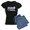 With Blue Strpe Pant, variant on CafePress - Retired Principal Gift - Women's Short Sleeve Print T-Shirt and Pants Dark Cotton Pajama Set
