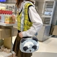 thumbnail image 4 of Bolsos con cabeza de Panda para mujer bolsa suave y bonita de dibujos animados con cierre de cremallera bolso cálido de invierno para niñas, 4 of 9