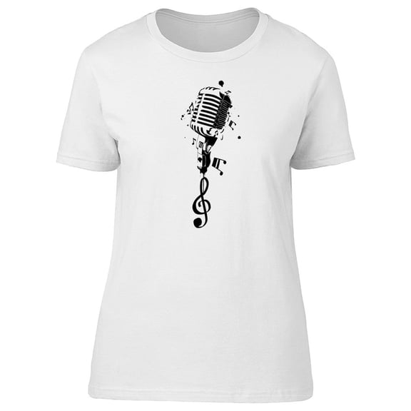 Vintage Microphone With Notes Tee Women's -Image by Shutterstock