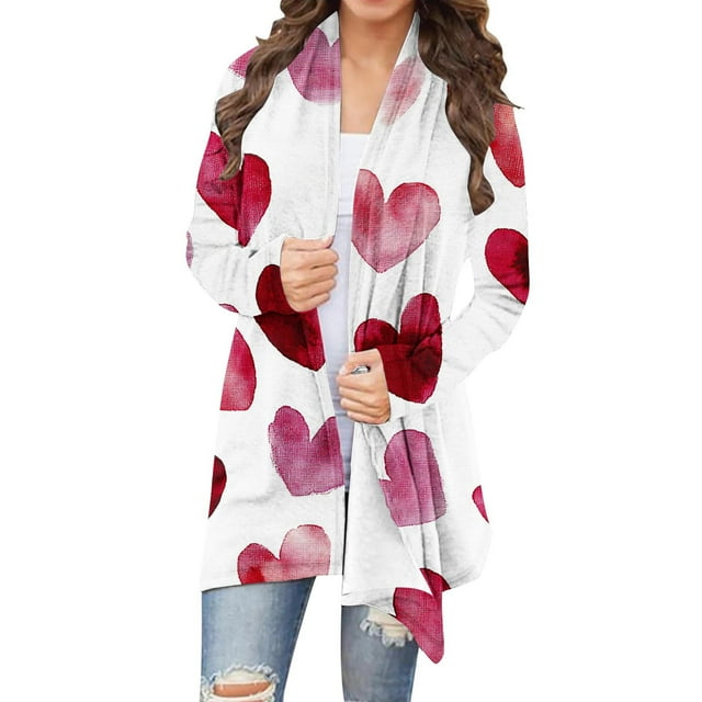 Cardigans Longs pour Femmes, Cardigan de Jour Décontracté Imprimé à Manches Longues, Veste Mode, Veste pour Dames