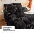 thumbnail image 3 of LIFEREVO Shaggy Faux Fur Throw Pillow Covers,Fuzzy Decorative Zippered Pillow Case,Square Throw Pillowcases for Sofa Couch,18" x 18",2 Pack,Black, 3 of 6
